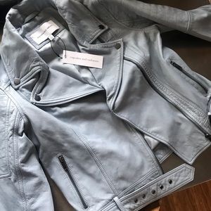 Cupcakes and Cashmere “washed blue” leather coat